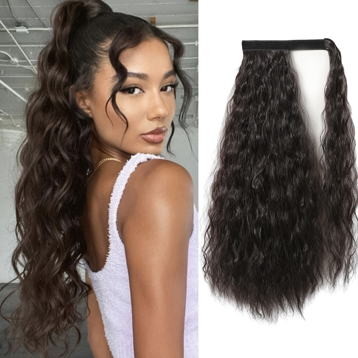 55.88 cm Jerry Curl Hair Extension - Elegant Bouncy Waves, High-Quality Heat-Resistant Fiber, Perfect for Daily Wear, Parties & Festivals, Women & Men, Versatile Hairpiece, Party Hairpiece, Festival Hairpiece, Versatile Style, Heatresistant Material