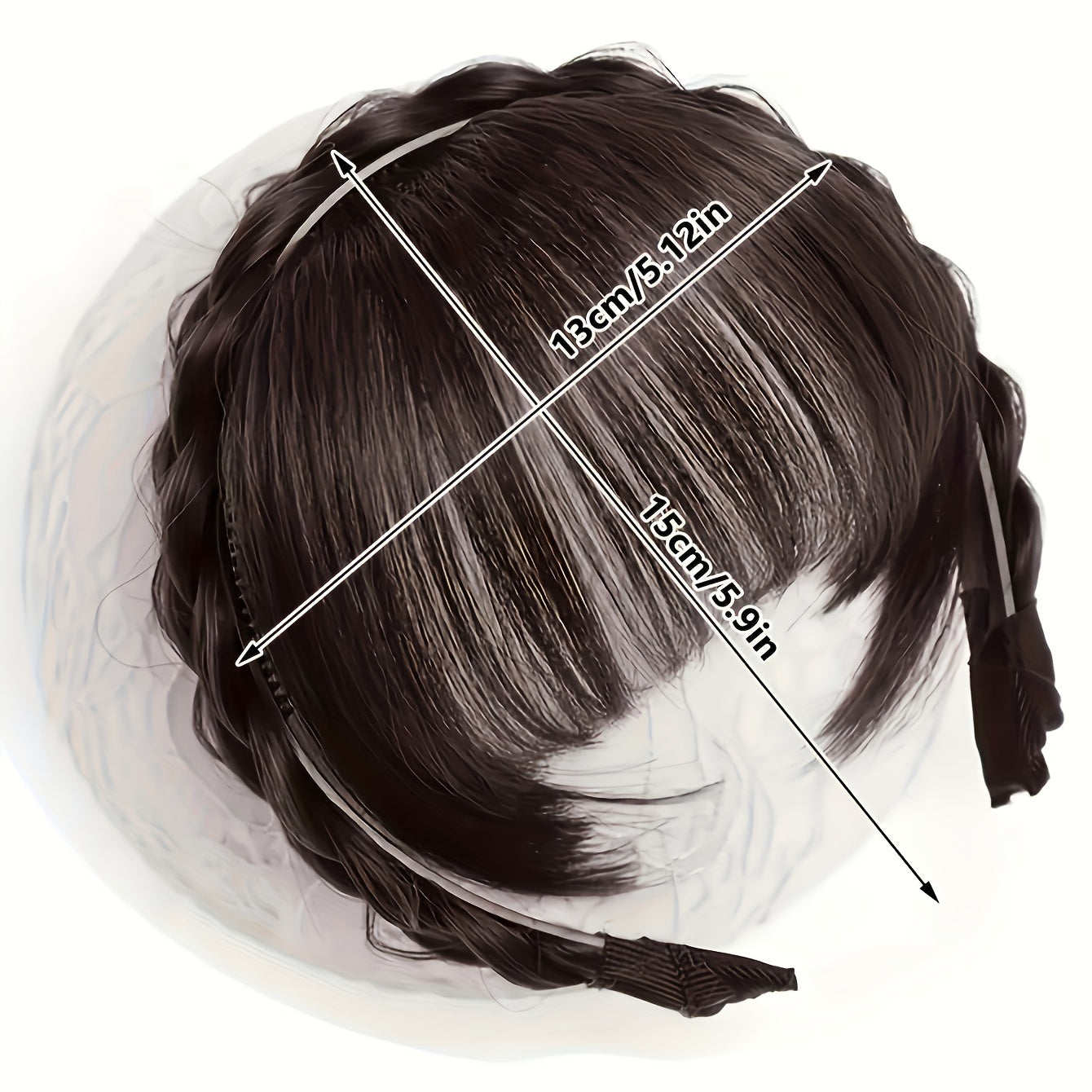 Elegant Twist Braid Headband with Short Straight Synthetic Hair Bangs - High-Temperature Fiber, Versatile Hairstyle Accessory for Women, Easy to Wear, Perfect for Adding Volume and Style, Hair Accessories