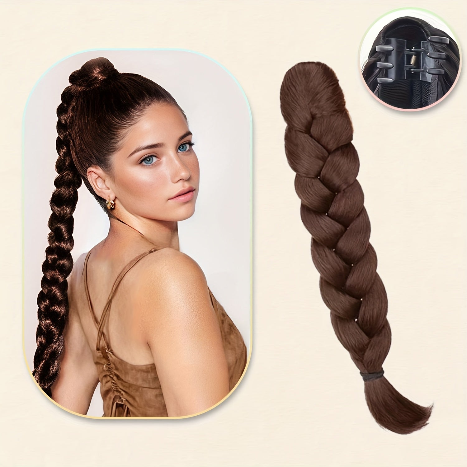 Elegant Claw-Clamp Ponytail Extension - Versatile Loose Curly Hairpiece for Women, Perfect for Parties, Weddings & Casual Attire, High-Quality Heat-Resistant Fiber, Available in Black, Brown & More Shades, Ponytail Hair Extensions
