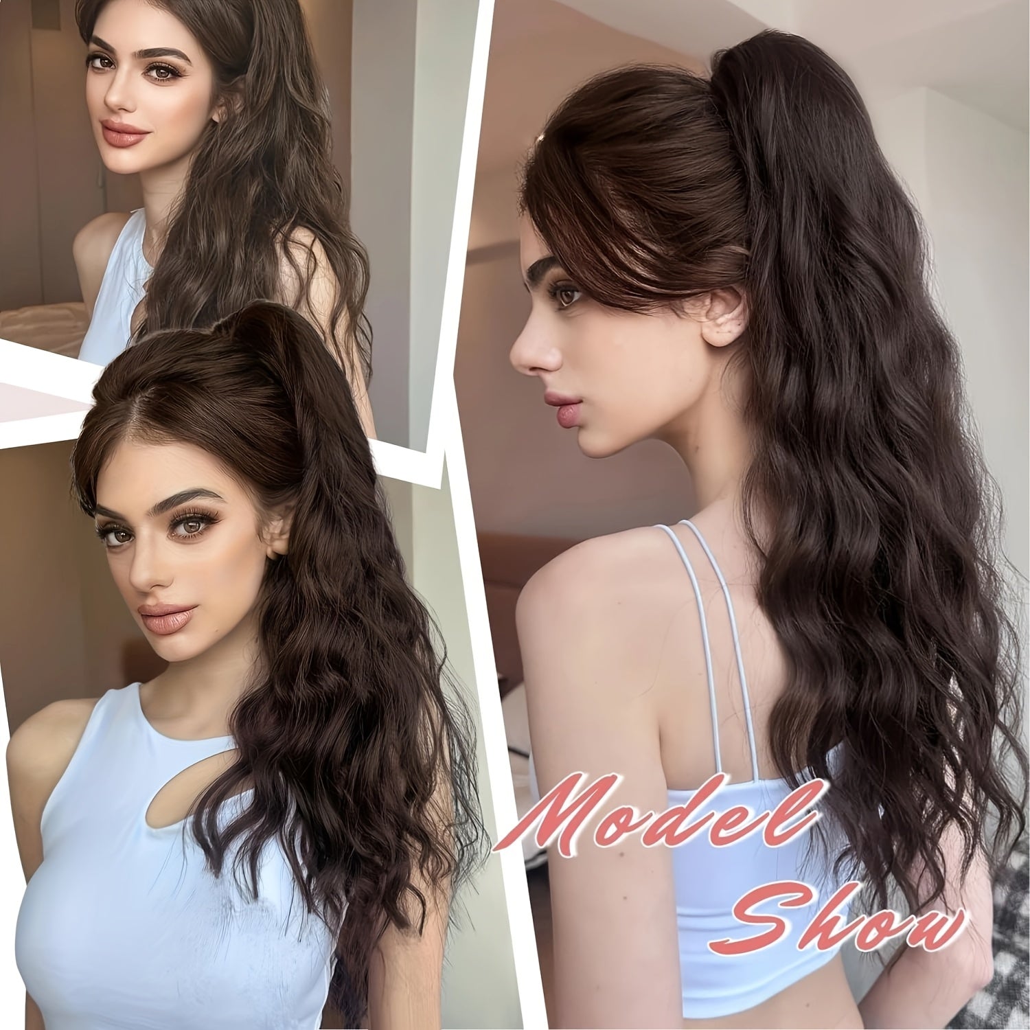 45.72cm Curly Ponytail Extension for Women - Heat Resistant Synthetic Clip-On Hairpiece with Claw Clip, Layered Voluminous Long Hair for Daily & Party Use, Natural Look for Thick Hair, Ponytail Hair Extensions, Versatile Hairpiece, Secure Clip Attachments