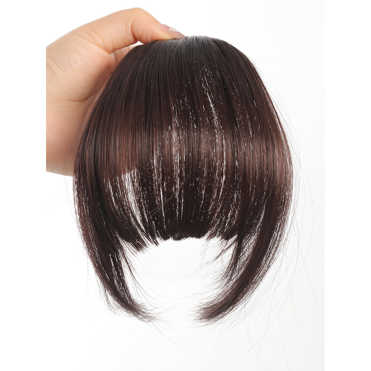 1pc Clip In Bangs Front Neat Bangs Hairpiece Synthetic Fake False Hair Piece Bangs Hairpiece Clip In Hair Extensions for Women Girls Black Brown Golden Gray Heat Resistant Suitable for Daily Wear Cosplay Music Festivals Parties Holidays