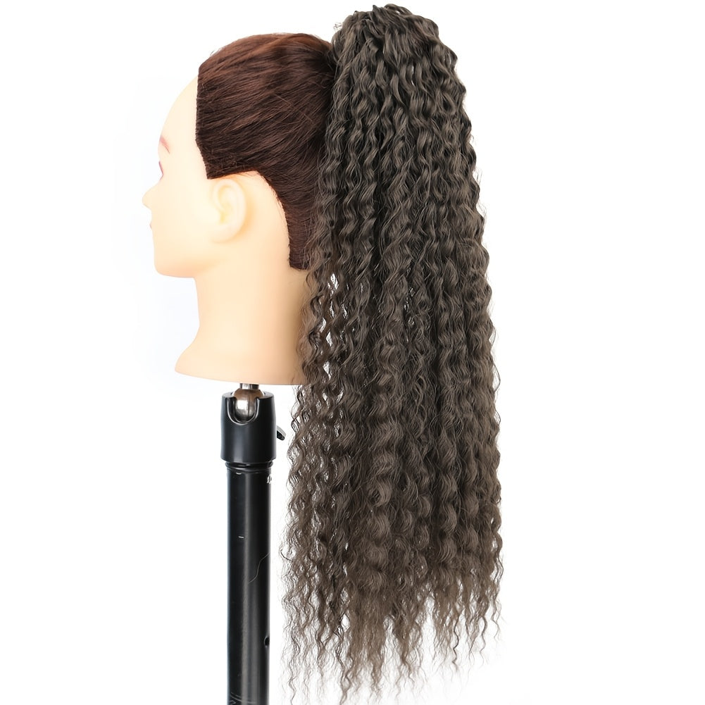 Straight Yaki Ponytail Extension - 24 Inch Synthetic Kinky Wrap Around Long Hairpiece with Tie - Basics Style, Suitable for All Women Multiple Colors to Choose From Accessories For Party Daily Use Christmas
