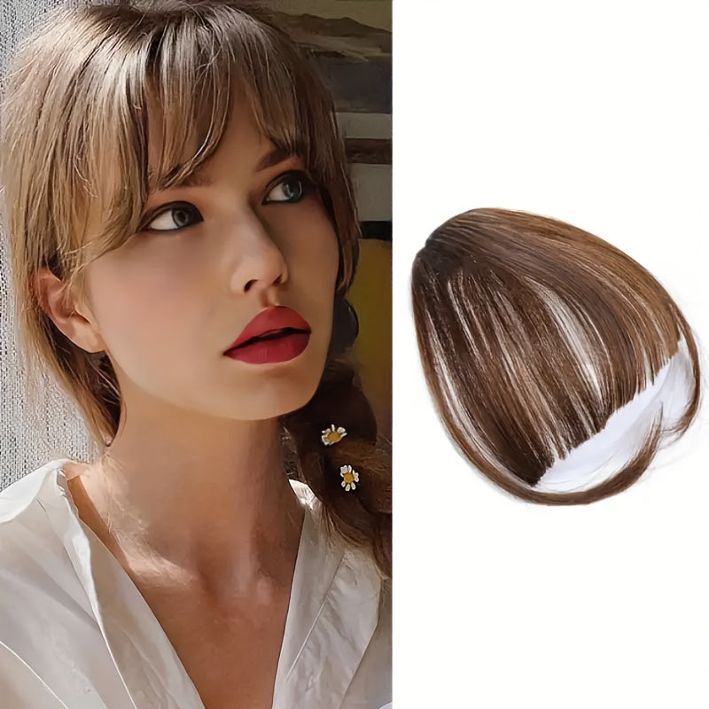 1pc Clip-In Hair Bangs for Women - Natural Look, Loose Waves, Multi-Color Options, High-Temperature Fiber, Versatile Style Accessory for All Hair Types