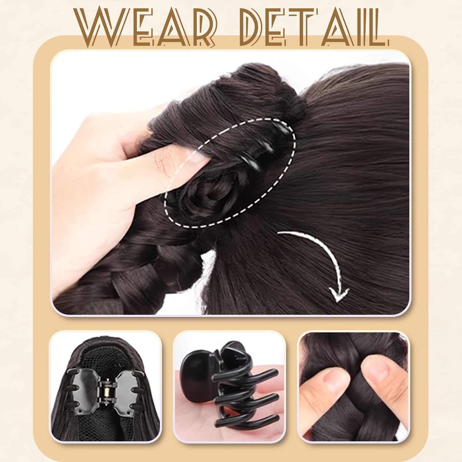 Elegant Claw-Clamp Ponytail Extension - Versatile Loose Curly Hairpiece for Women, Perfect for Parties, Weddings & Casual Attire, High-Quality Heat-Resistant Fiber, Available in Black, Brown & More Shades, Ponytail Hair Extensions