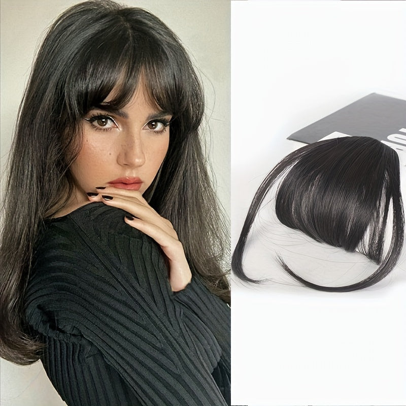 Clip-In Synthetic Bangs Wig - Natural Looking Straight Hair Fringe for Women, High-Temperature Fiber, Ideal for Cosplay and Parties, Cosplay Accessory|Clipon Fringe|Realistic Hairline, Wig Accessories