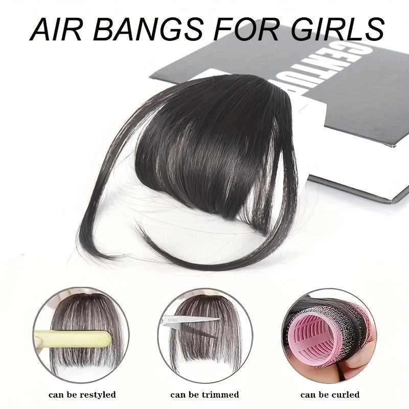 Clip-In Synthetic Bangs Wig - Natural Looking Straight Hair Fringe for Women, High-Temperature Fiber, Ideal for Cosplay and Parties, Cosplay Accessory|Clipon Fringe|Realistic Hairline, Wig Accessories