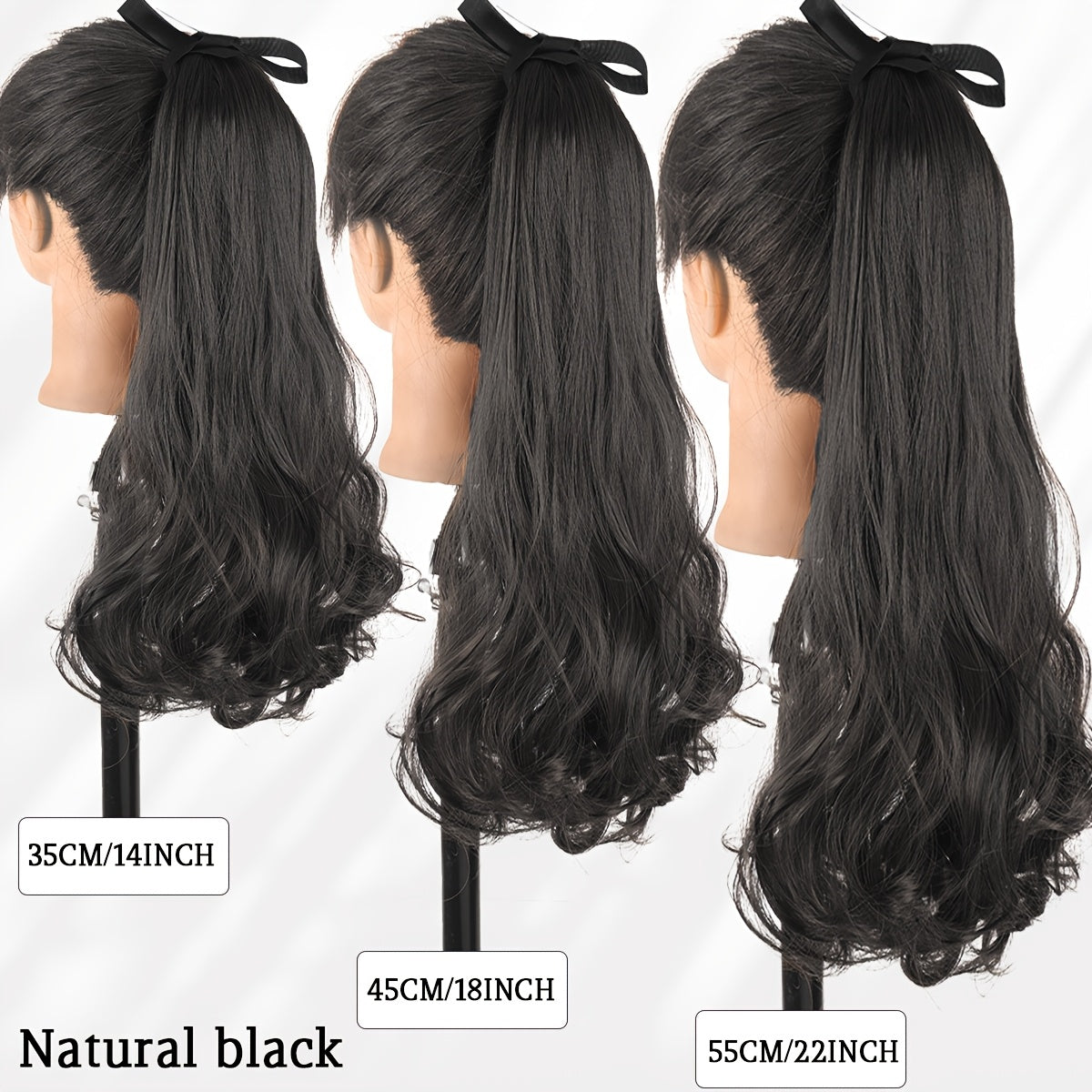 A Wavy Hairpiece with a Braided Design That Naturally Curls Around a Woman'S Ponytail.