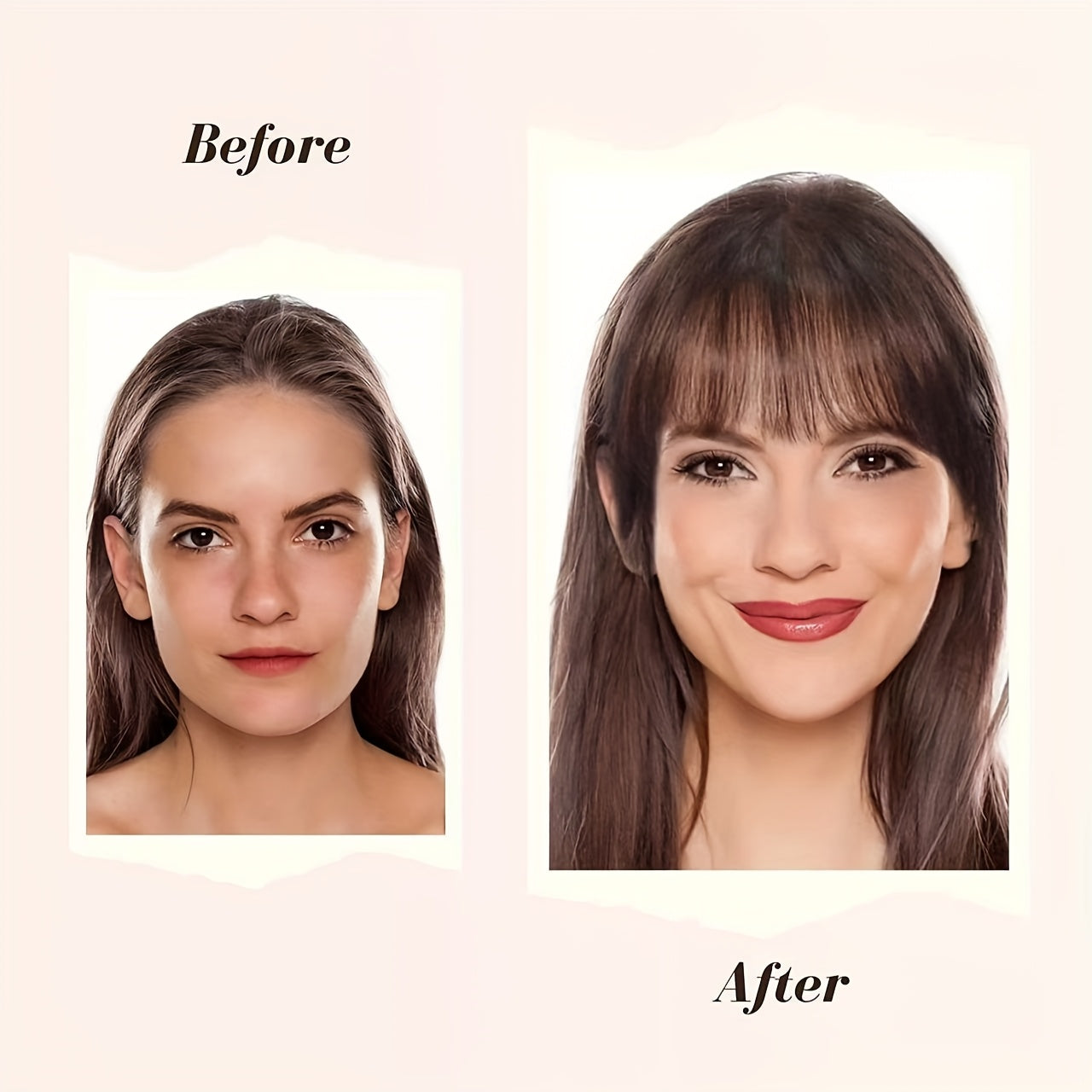 1pc Clip-In Hair Bangs for Women - Natural Look, Loose Waves, Multi-Color Options, High-Temperature Fiber, Versatile Style Accessory for All Hair Types