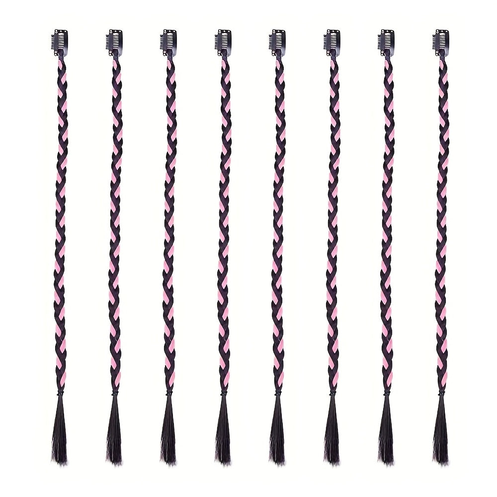 8pcs Set, 22-inch Y2K Style Women'S Twisted Braids, High Temperature Fiber, Hair Extensions for Daily Use & Special Occasions