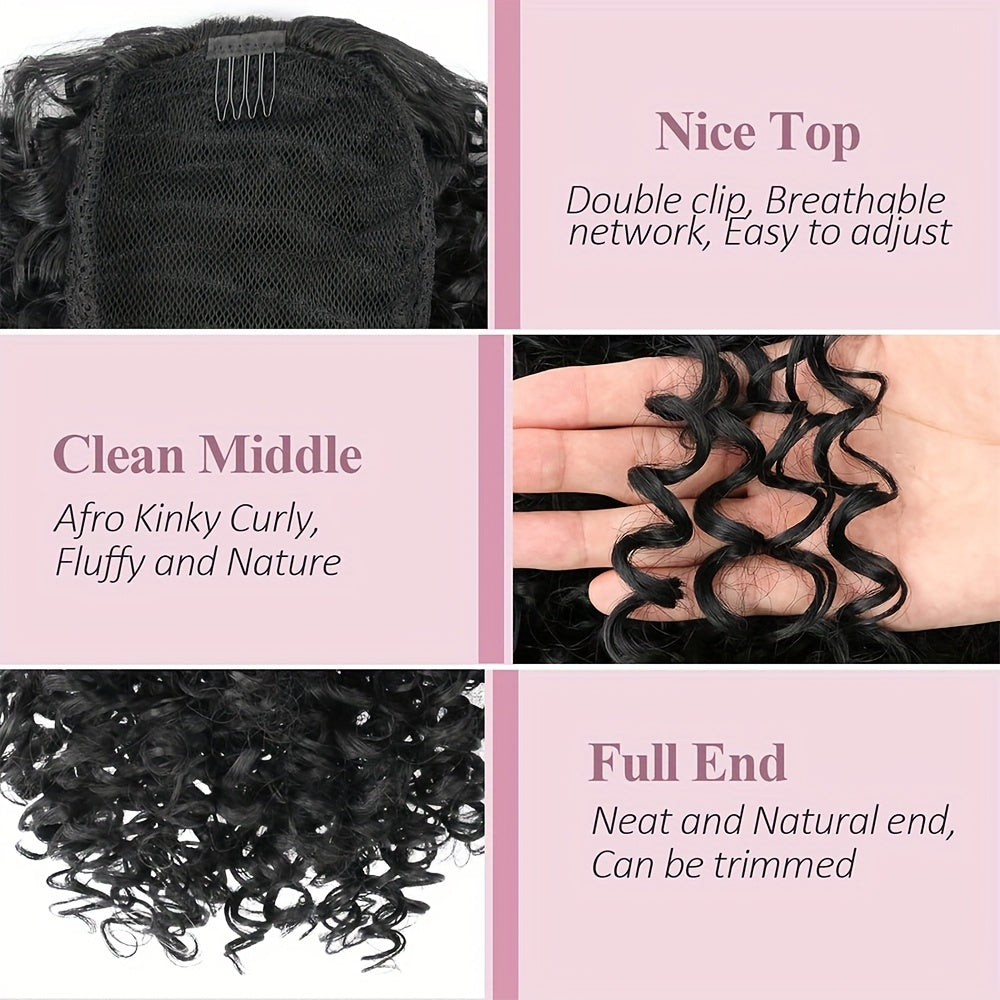 Curly Ponytail Extension for Women Drawstring Ponytail Hair Extensions 30.48 cm Synthetic Pony Tail Mix Fake Ponytail with 2 Clips Hairpiece for Daily Party