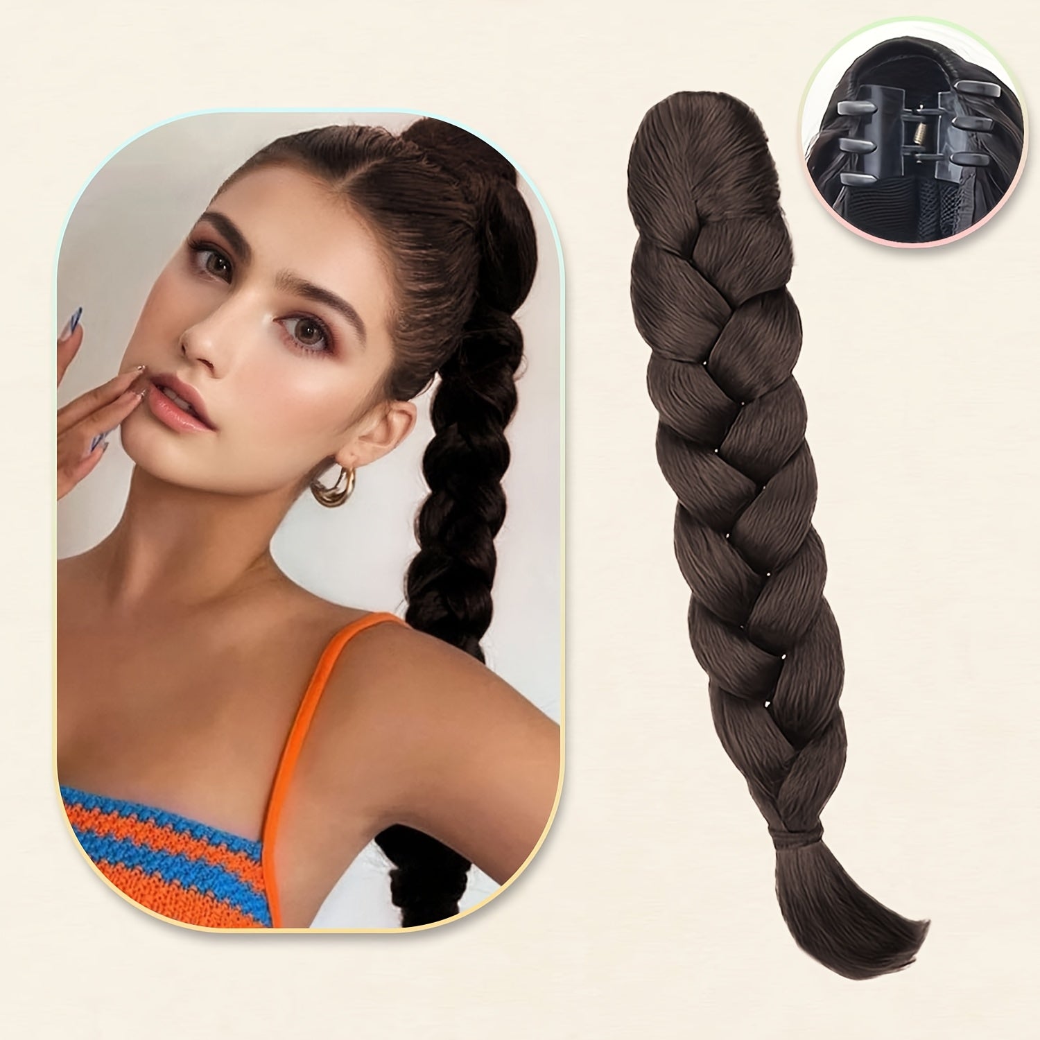 Elegant Claw-Clamp Ponytail Extension - Versatile Loose Curly Hairpiece for Women, Perfect for Parties, Weddings & Casual Attire, High-Quality Heat-Resistant Fiber, Available in Black, Brown & More Shades, Ponytail Hair Extensions