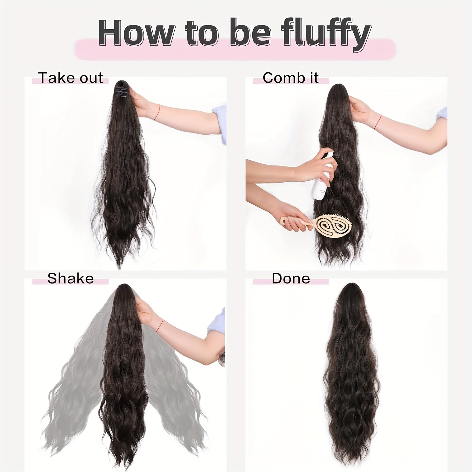 45.72cm Curly Ponytail Extension for Women - Heat Resistant Synthetic Clip-On Hairpiece with Claw Clip, Layered Voluminous Long Hair for Daily & Party Use, Natural Look for Thick Hair, Ponytail Hair Extensions, Versatile Hairpiece, Secure Clip Attachments