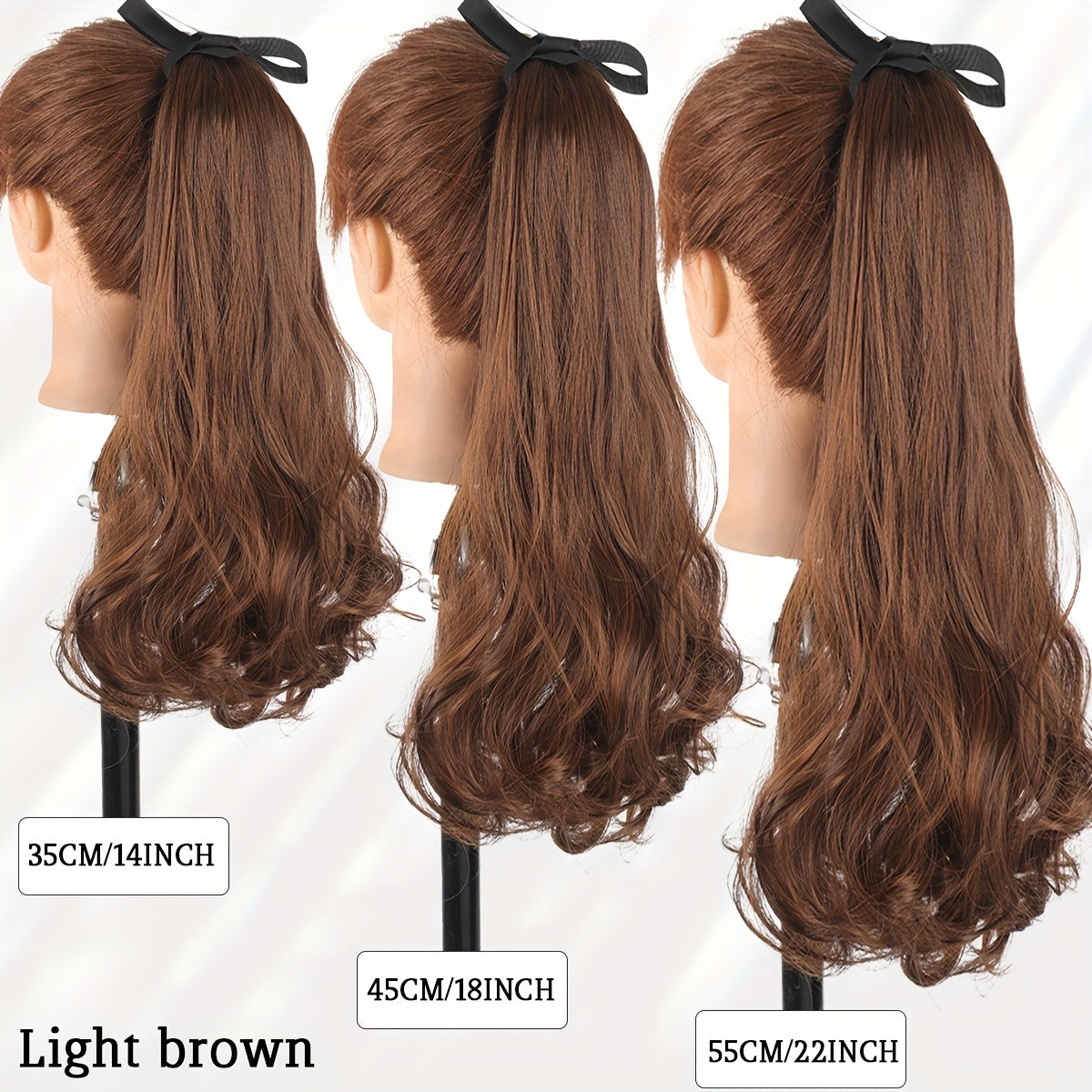 A Wavy Hairpiece with a Braided Design That Naturally Curls Around a Woman'S Ponytail.