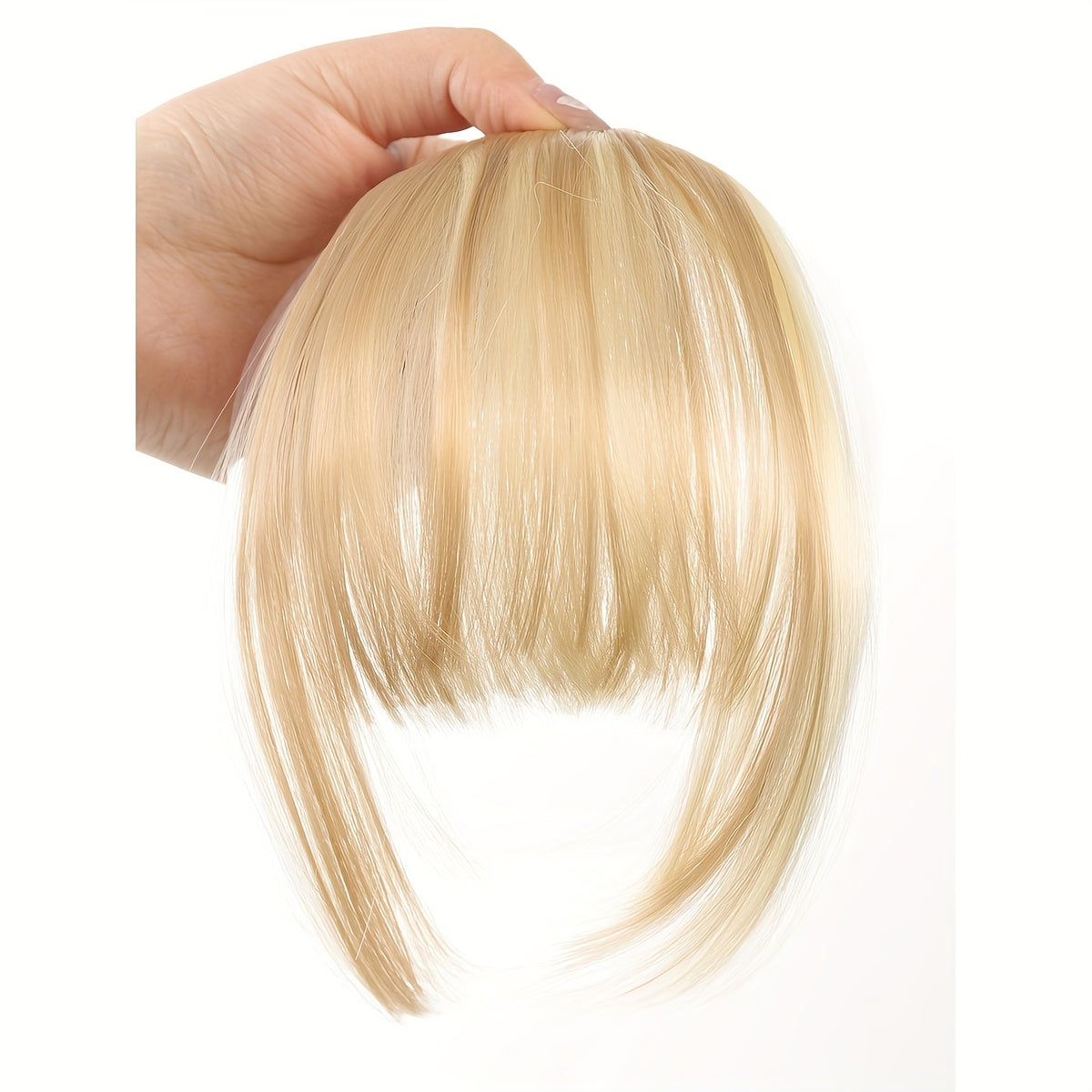 1pc Clip In Bangs Front Neat Bangs Hairpiece Synthetic Fake False Hair Piece Bangs Hairpiece Clip In Hair Extensions for Women Girls Black Brown Golden Gray Heat Resistant Suitable for Daily Wear Cosplay Music Festivals Parties Holidays