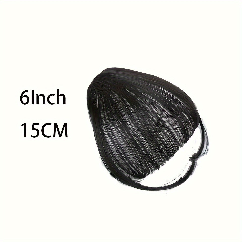 Elegant Women's Afro Curly Clip-In Hairbangs Wig - Natural Looking Kinky Dark Brown Black One-Piece Bangs, Fluffy Lengthening Hair Accessory, Comfortable & Secure Fit with Breathable Mesh