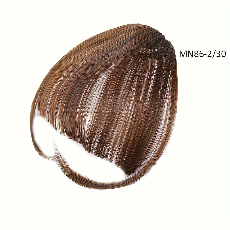 Elegant Women's Afro Curly Clip-In Hairbangs Wig - Natural Looking Kinky Dark Brown Black One-Piece Bangs, Fluffy Lengthening Hair Accessory, Comfortable & Secure Fit with Breathable Mesh