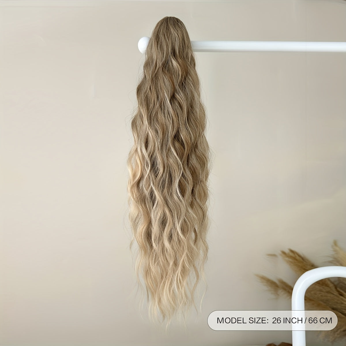 [Deep Wave Ponytail Extensions] 26" Black Deep Wave Synthetic Ponytail Extensions for Women | Adjustable Drawstring, Secure Clip-On, Natural Look, Fit All Hair Types & Ethnicities, Quick Hairstyle Solution
