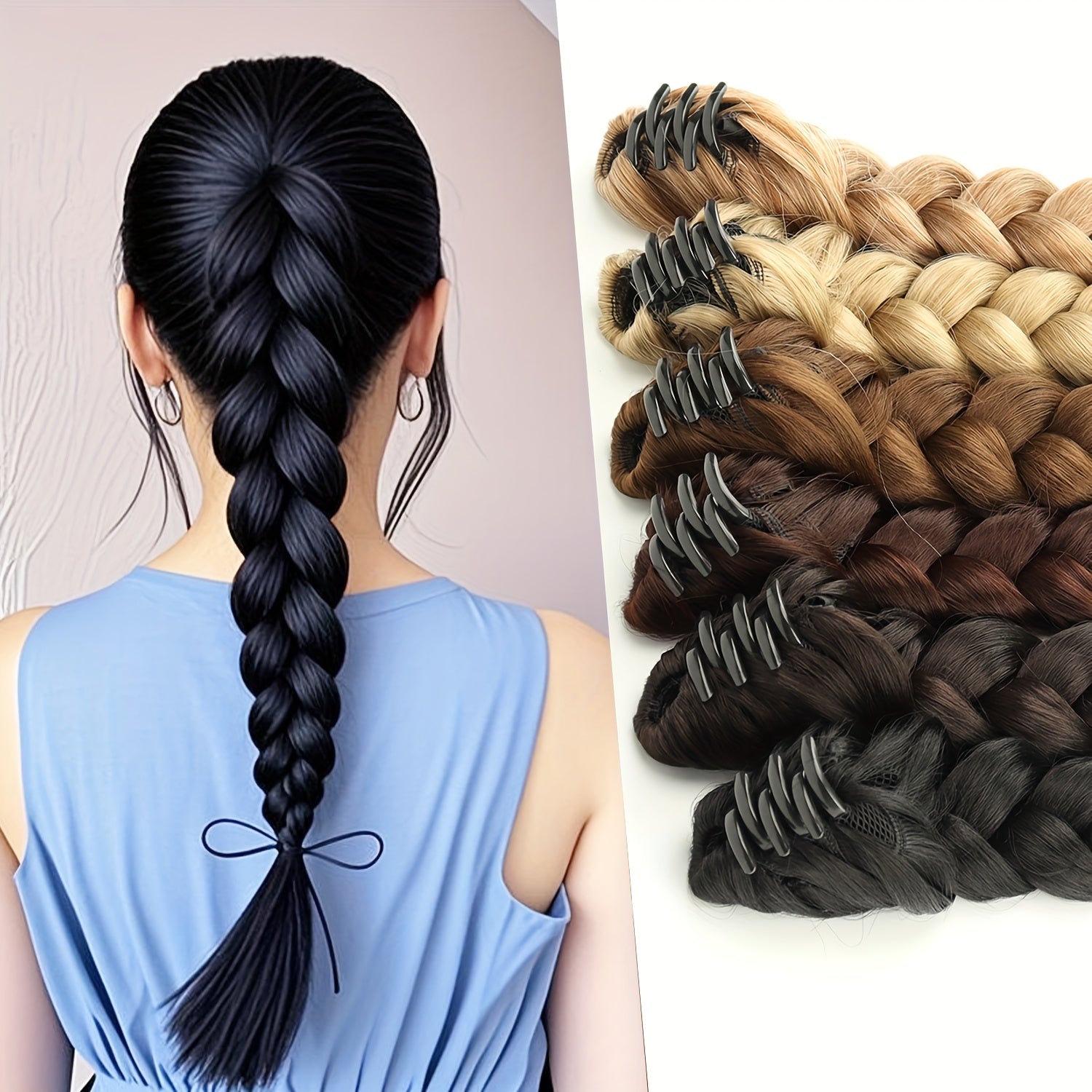 Braided Ponytail Extension Claw Clip Ponytail Synthetic Extension Halloween