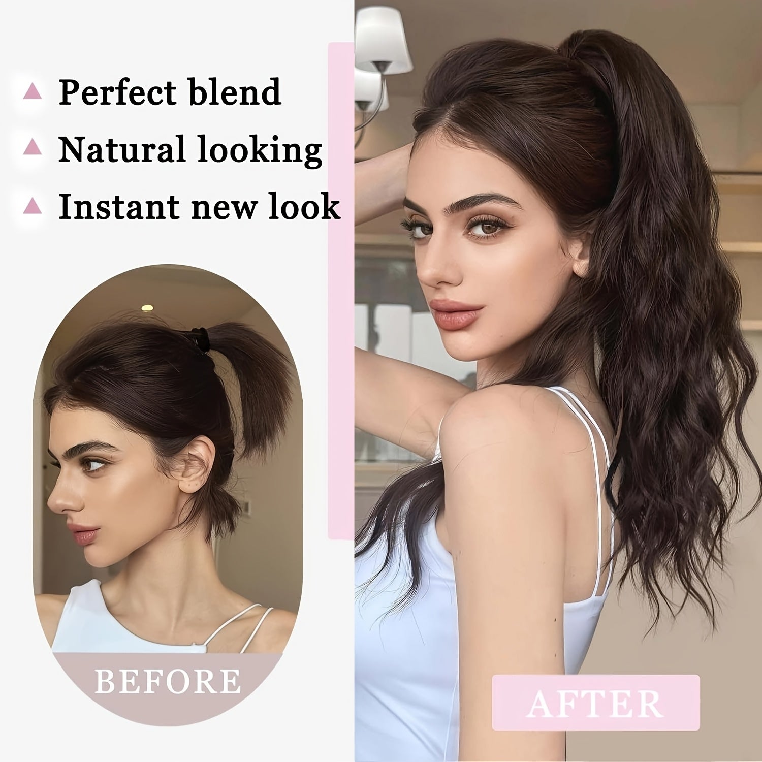 45.72cm Curly Ponytail Extension for Women - Heat Resistant Synthetic Clip-On Hairpiece with Claw Clip, Layered Voluminous Long Hair for Daily & Party Use, Natural Look for Thick Hair, Ponytail Hair Extensions, Versatile Hairpiece, Secure Clip Attachments