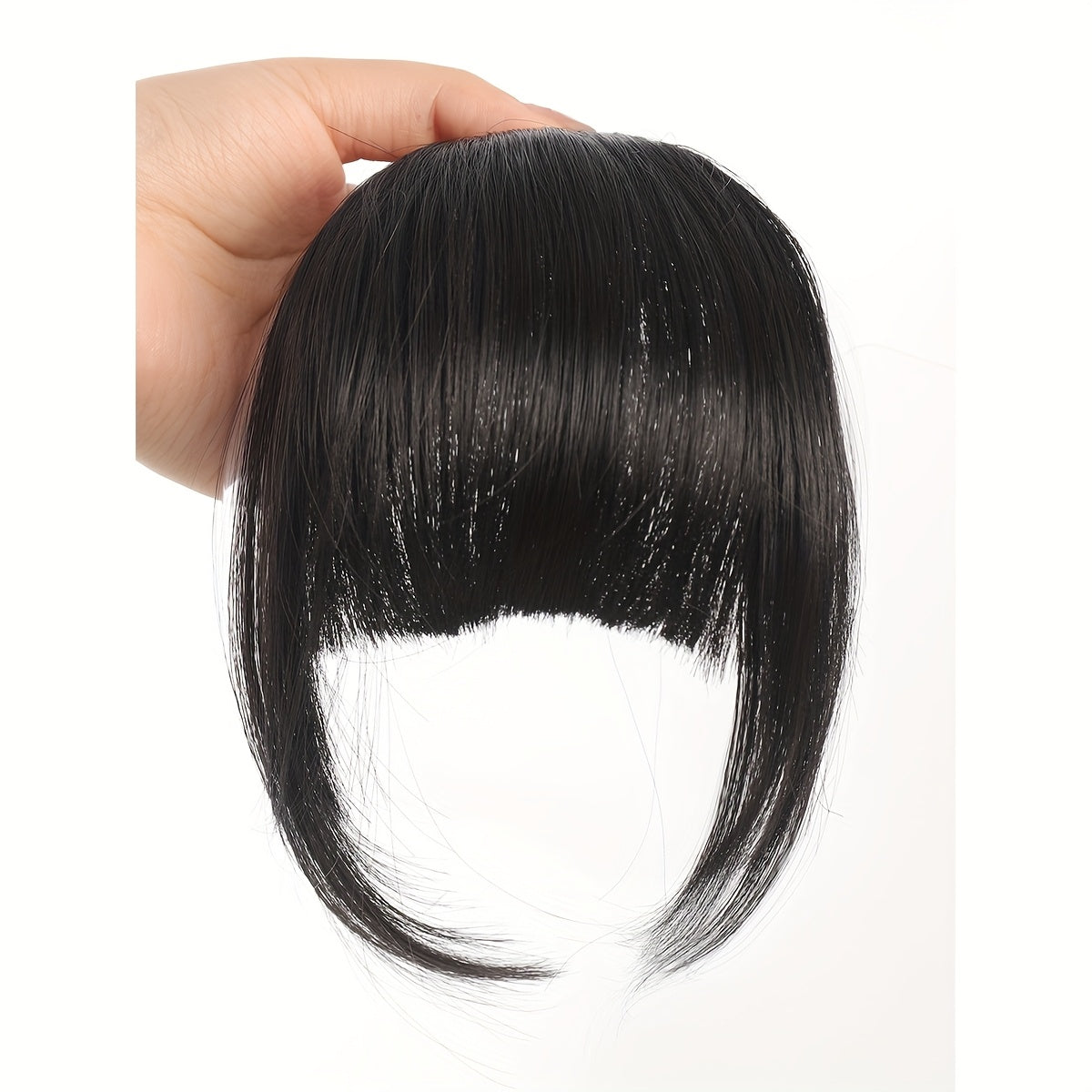 1pc Clip In Bangs Front Neat Bangs Hairpiece Synthetic Fake False Hair Piece Bangs Hairpiece Clip In Hair Extensions for Women Girls Black Brown Golden Gray Heat Resistant Suitable for Daily Wear Cosplay Music Festivals Parties Holidays