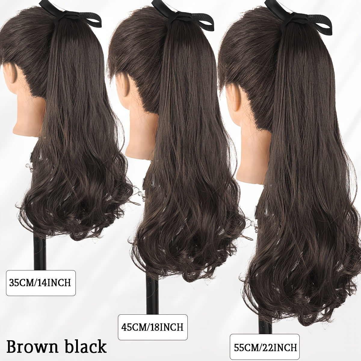 A Wavy Hairpiece with a Braided Design That Naturally Curls Around a Woman'S Ponytail.