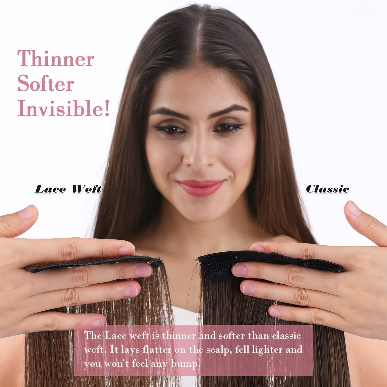[Thick Long Hair Extensions] 3Pcs Thick Long Straight Set Clip in on Hair Extensions for Women Girls