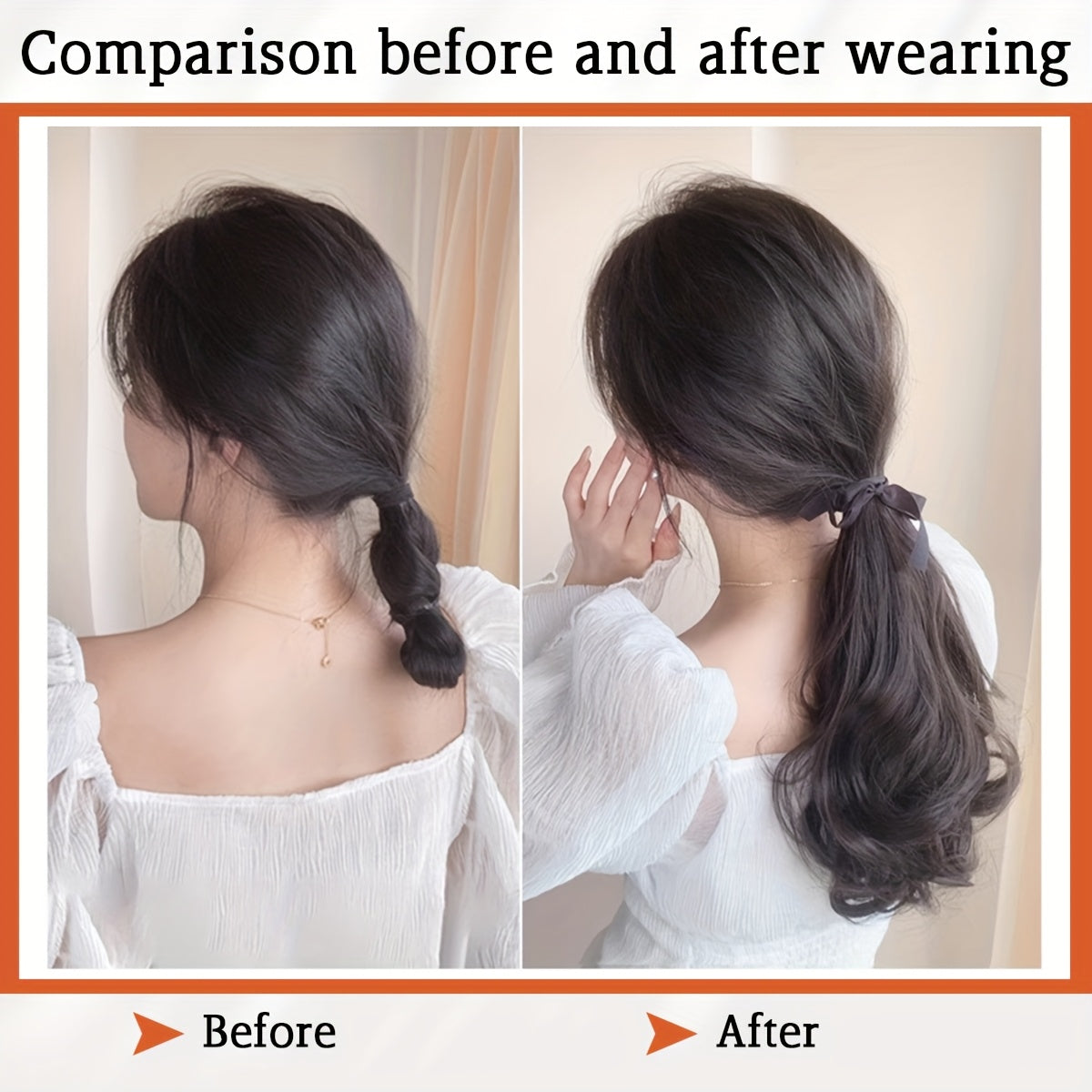 A Wavy Hairpiece with a Braided Design That Naturally Curls Around a Woman'S Ponytail.