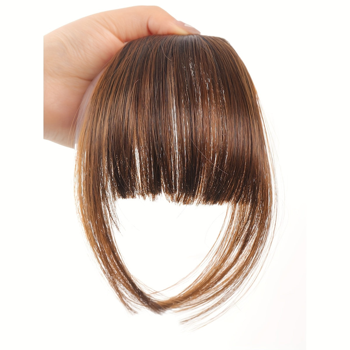 1pc Clip In Bangs Front Neat Bangs Hairpiece Synthetic Fake False Hair Piece Bangs Hairpiece Clip In Hair Extensions for Women Girls Black Brown Golden Gray Heat Resistant Suitable for Daily Wear Cosplay Music Festivals Parties Holidays