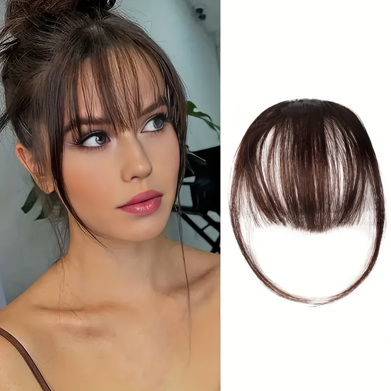 1pc Clip-In Hair Bangs for Women - Natural Look, Loose Waves, Multi-Color Options, High-Temperature Fiber, Versatile Style Accessory for All Hair Types