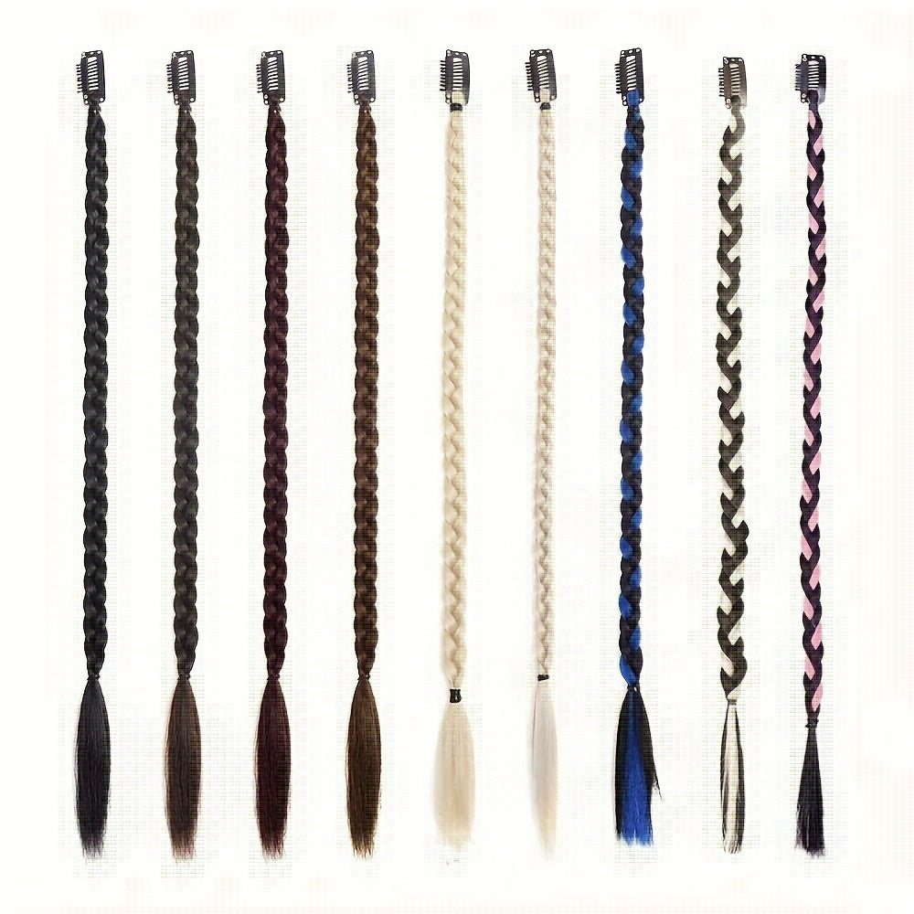 8pcs Set, 22-inch Y2K Style Women'S Twisted Braids, High Temperature Fiber, Hair Extensions for Daily Use & Special Occasions