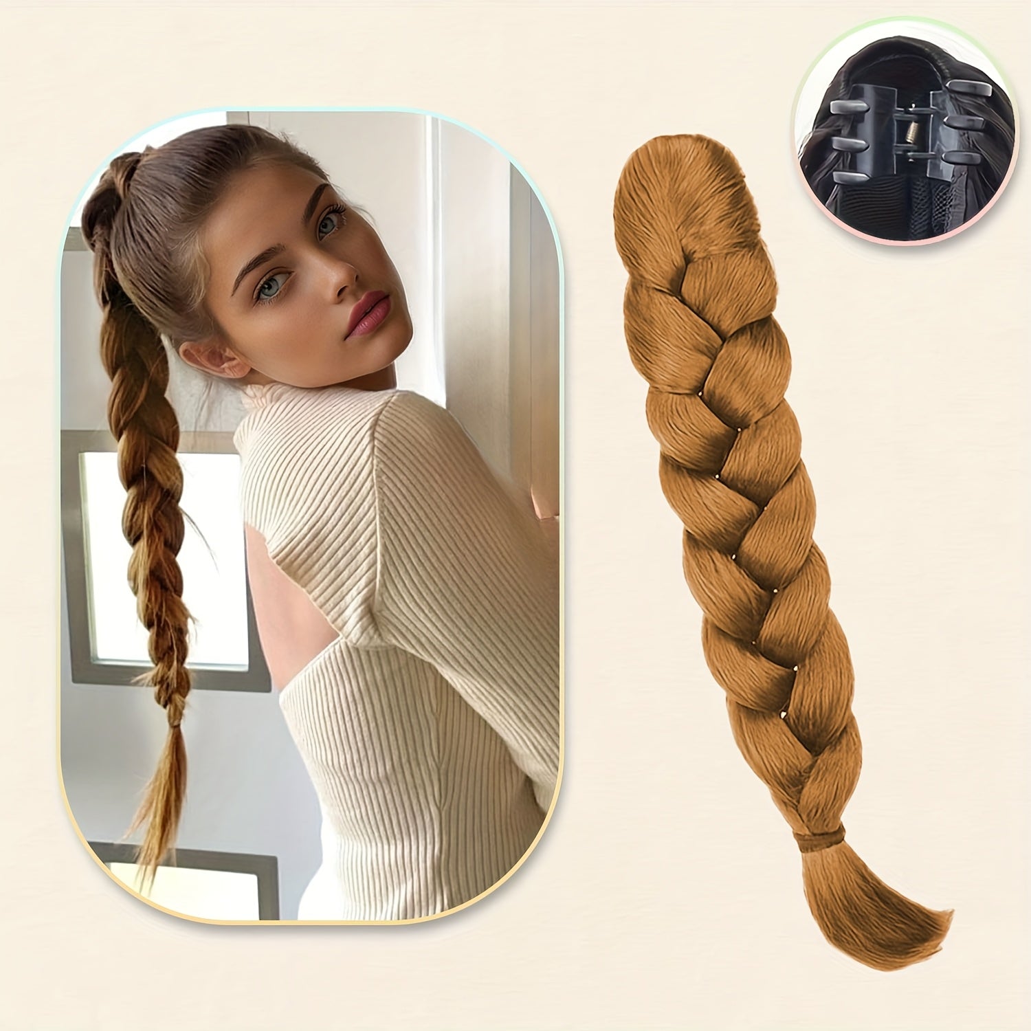 Elegant Claw-Clamp Ponytail Extension - Versatile Loose Curly Hairpiece for Women, Perfect for Parties, Weddings & Casual Attire, High-Quality Heat-Resistant Fiber, Available in Black, Brown & More Shades, Ponytail Hair Extensions