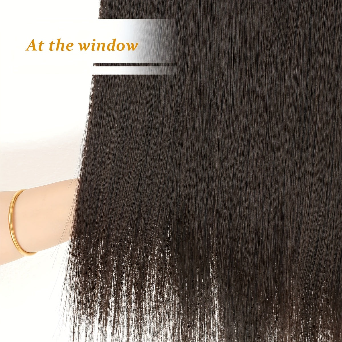 Clip-in Hair Extensions V-shaped Brown 60.96 cm Long Straight Hair Heat Resistant Fiber Synthetic Hairpiece for Women Girls Party Daily Use