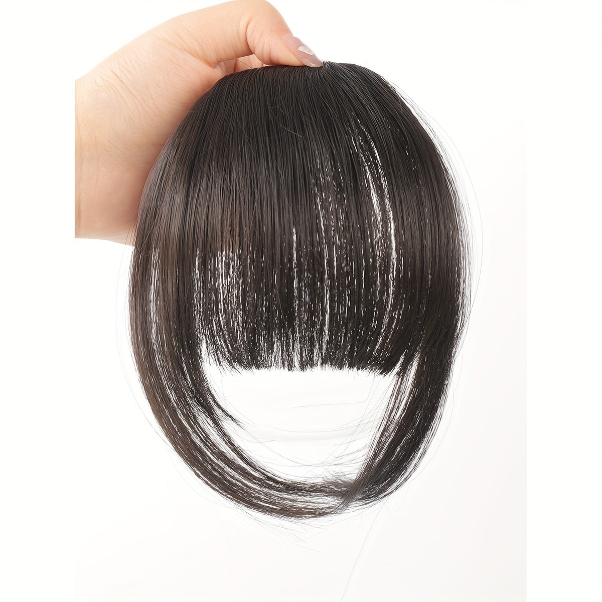 1pc Clip In Bangs Front Neat Bangs Hairpiece Synthetic Fake False Hair Piece Bangs Hairpiece Clip In Hair Extensions for Women Girls Black Brown Golden Gray Heat Resistant Suitable for Daily Wear Cosplay Music Festivals Parties Holidays