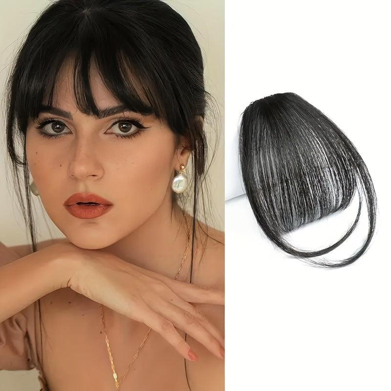 1pc Clip-In Hair Bangs for Women - Natural Look, Loose Waves, Multi-Color Options, High-Temperature Fiber, Versatile Style Accessory for All Hair Types