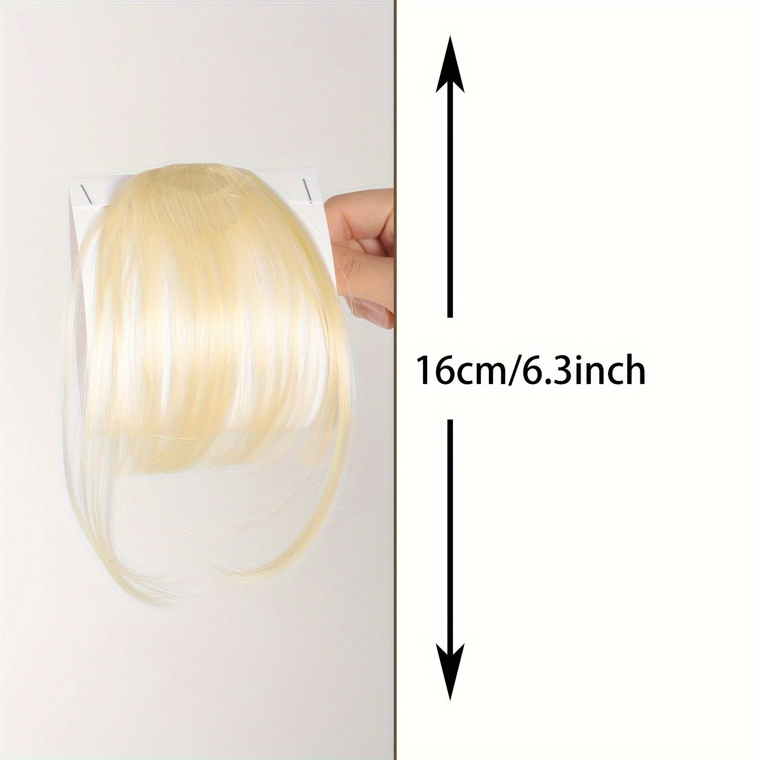Women's Straight Synthetic Clip-In Hair Bangs Extension, Natural-Looking Air Fringe Hairpiece, Invisible Clip Hair Accessories for All - 7.5g Basics Style