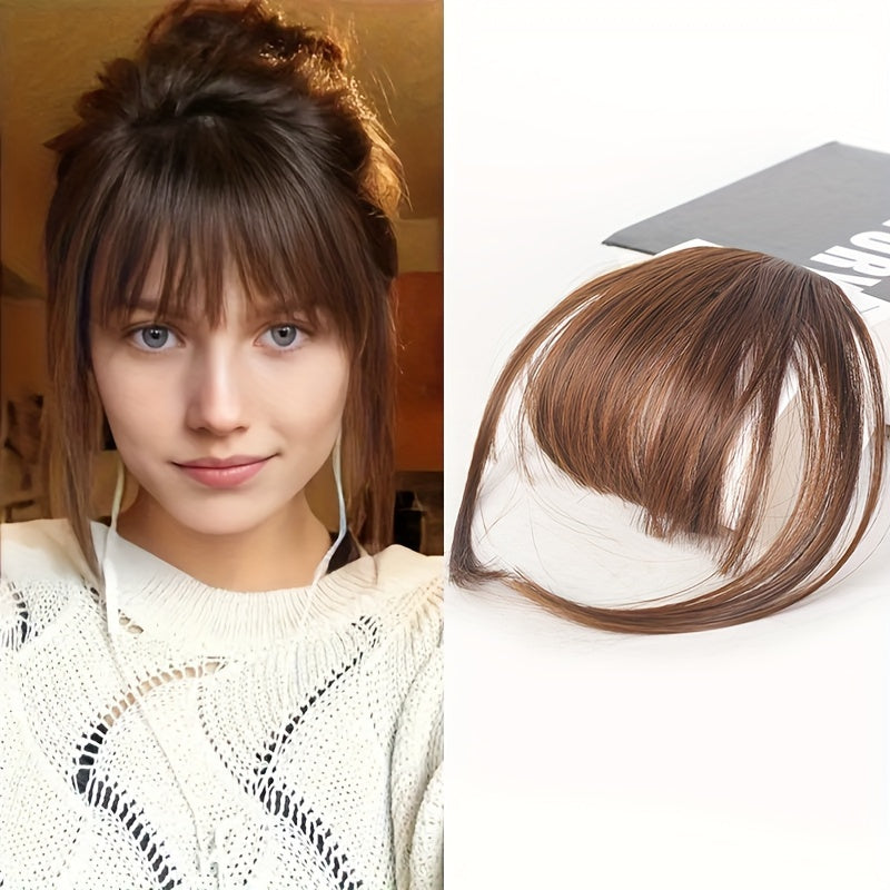 Clip-In Synthetic Bangs Wig - Natural Looking Straight Hair Fringe for Women, High-Temperature Fiber, Ideal for Cosplay and Parties, Cosplay Accessory|Clipon Fringe|Realistic Hairline, Wig Accessories