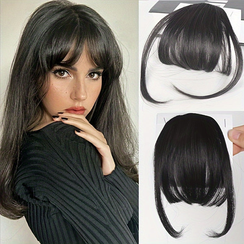 Clip-In Synthetic Bangs Wig - Natural Looking Straight Hair Fringe for Women, High-Temperature Fiber, Ideal for Cosplay and Parties, Cosplay Accessory|Clipon Fringe|Realistic Hairline, Wig Accessories