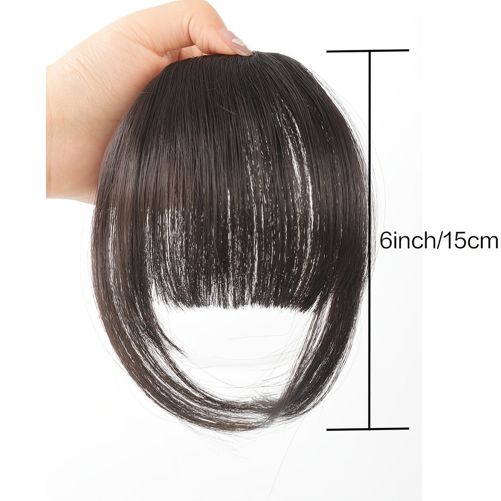 1pc Clip In Bangs Front Neat Bangs Hairpiece Synthetic Fake False Hair Piece Bangs Hairpiece Clip In Hair Extensions for Women Girls Black Brown Golden Gray Heat Resistant Suitable for Daily Wear Cosplay Music Festivals Parties Holidays