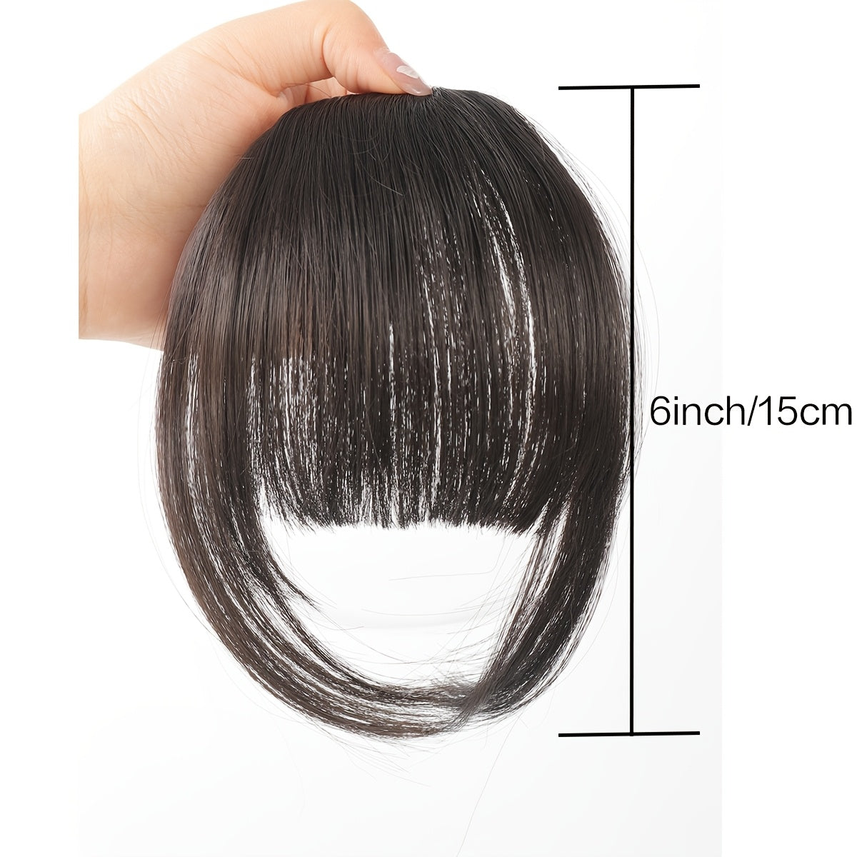 1pc Clip In Bangs Front Neat Bangs Hairpiece Synthetic Fake False Hair Piece Bangs Hairpiece Clip In Hair Extensions for Women Girls Black Brown Golden Gray Heat Resistant Suitable for Daily Wear Cosplay Music Festivals Parties Holidays